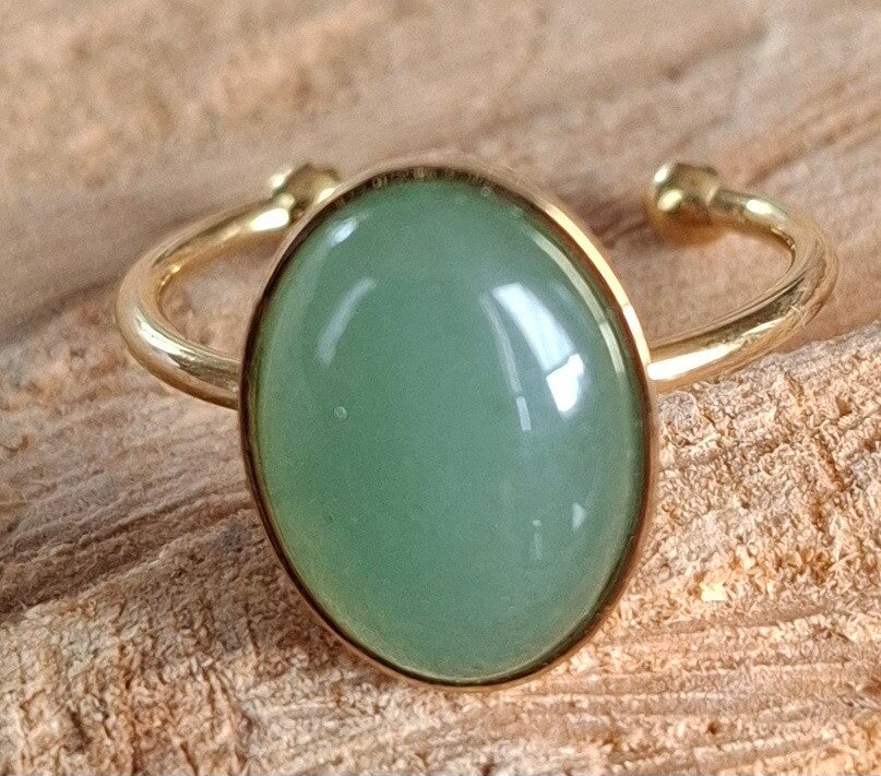 Aventurijn ovale ring