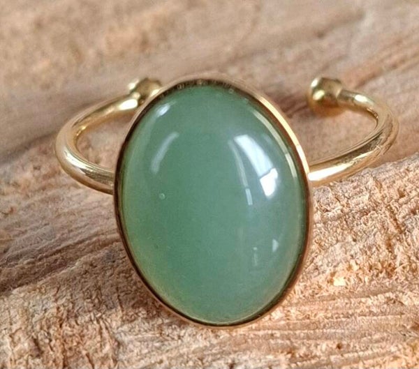 Aventurijn ovale ring