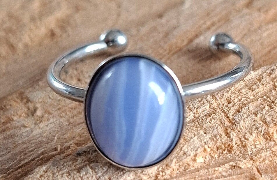 Ovale Purple agaat ring