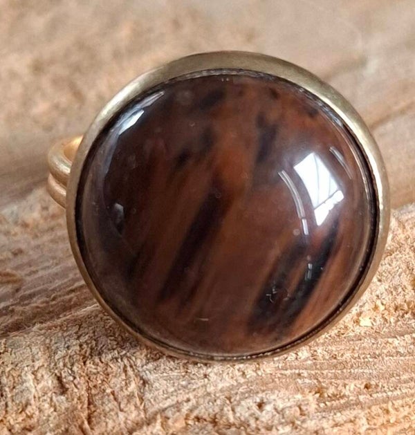 Mahonie Obsidiaan ring