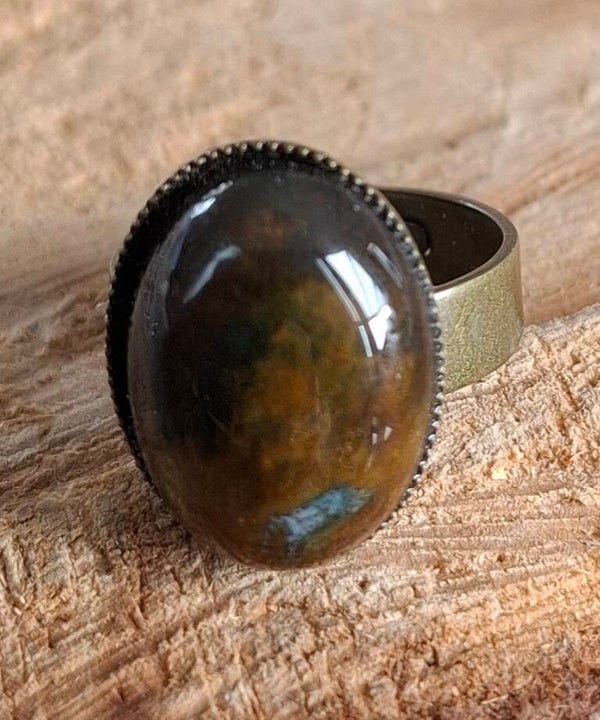 Indian agaat ovale ring