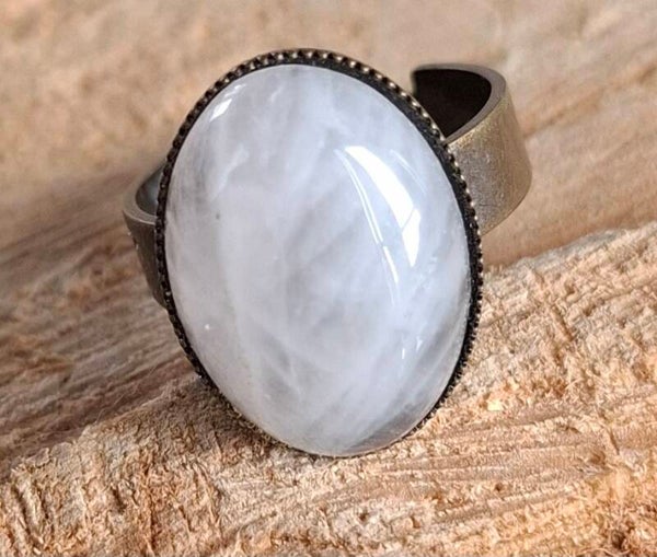 Rozenkwarts ovale ring
