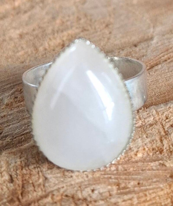 Rozenkwarts ring druppelvorm
