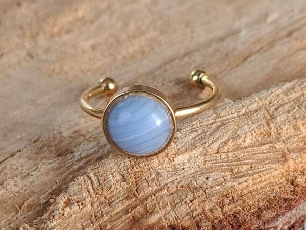 Purple agaat ring