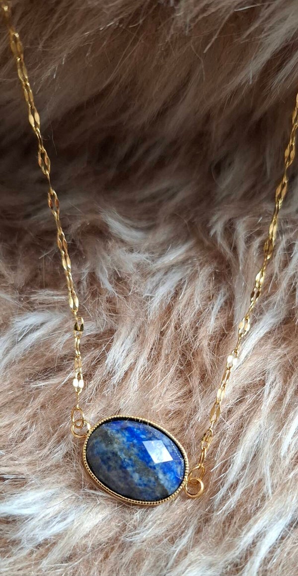 Lapis Lazuli ketting goudkleurig