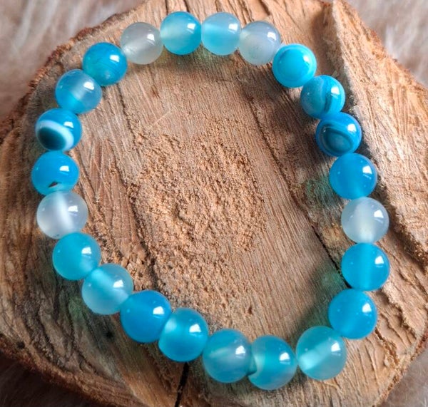 8mm blauwe agaat