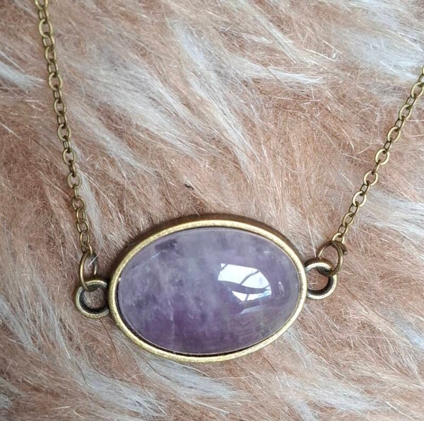 Amethist ketting bronskleurig