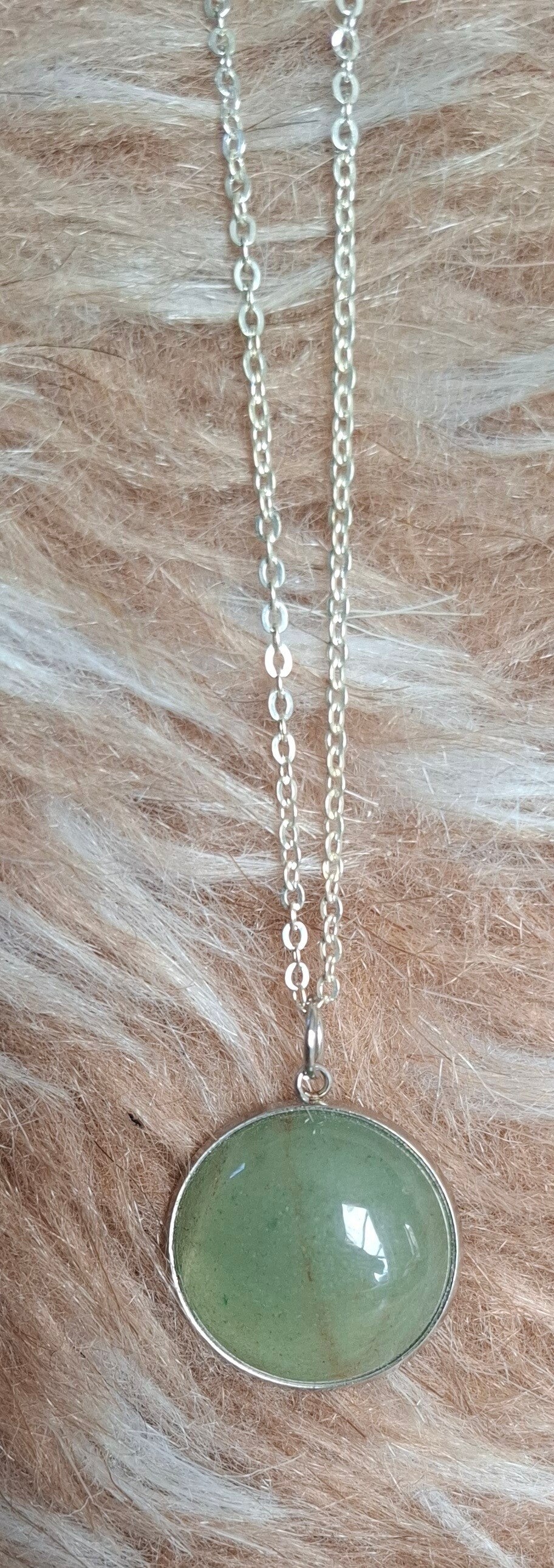 Aventurijn ketting zilverkleurig