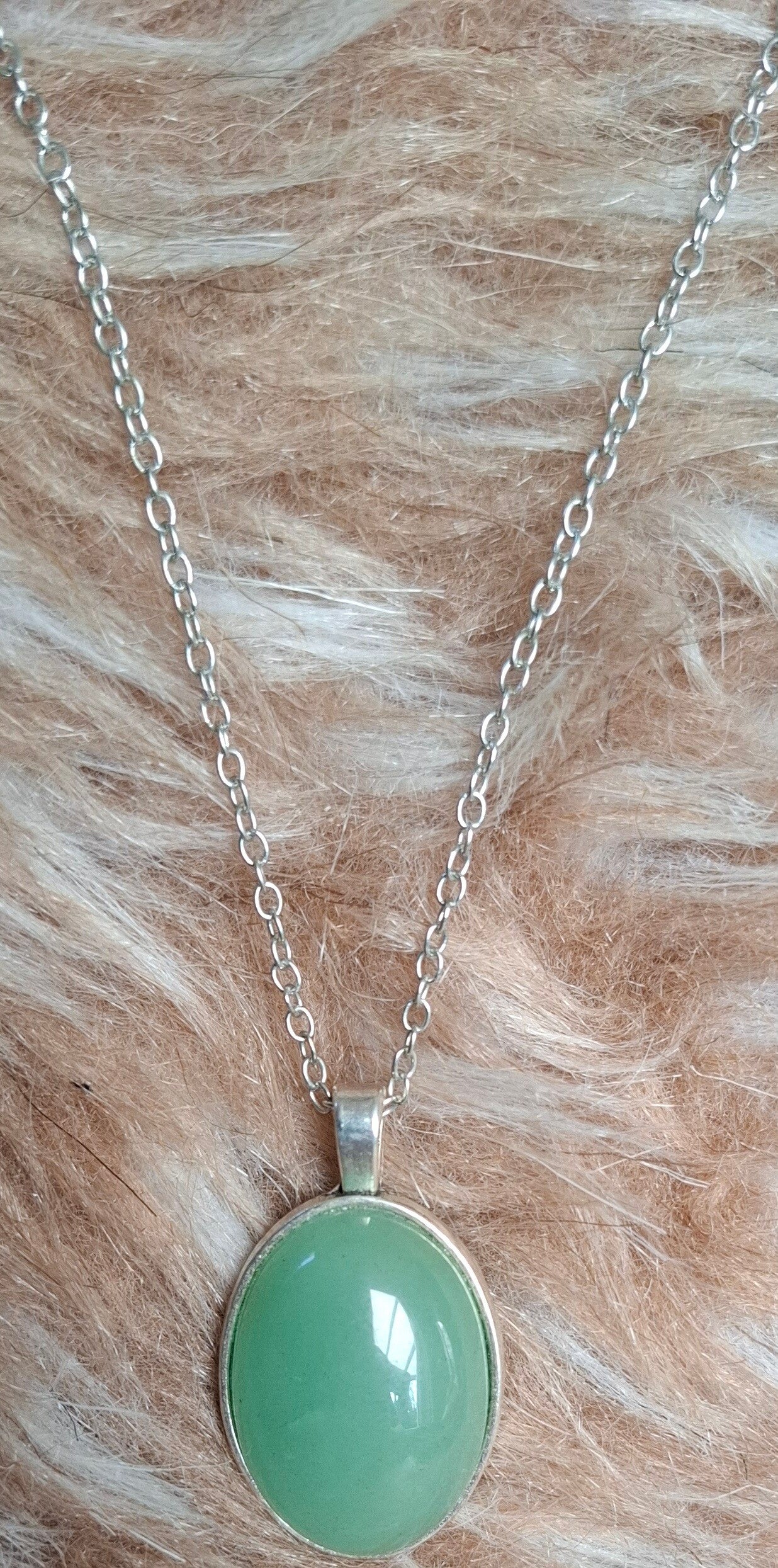 Aventurijn ketting zilverkleurig