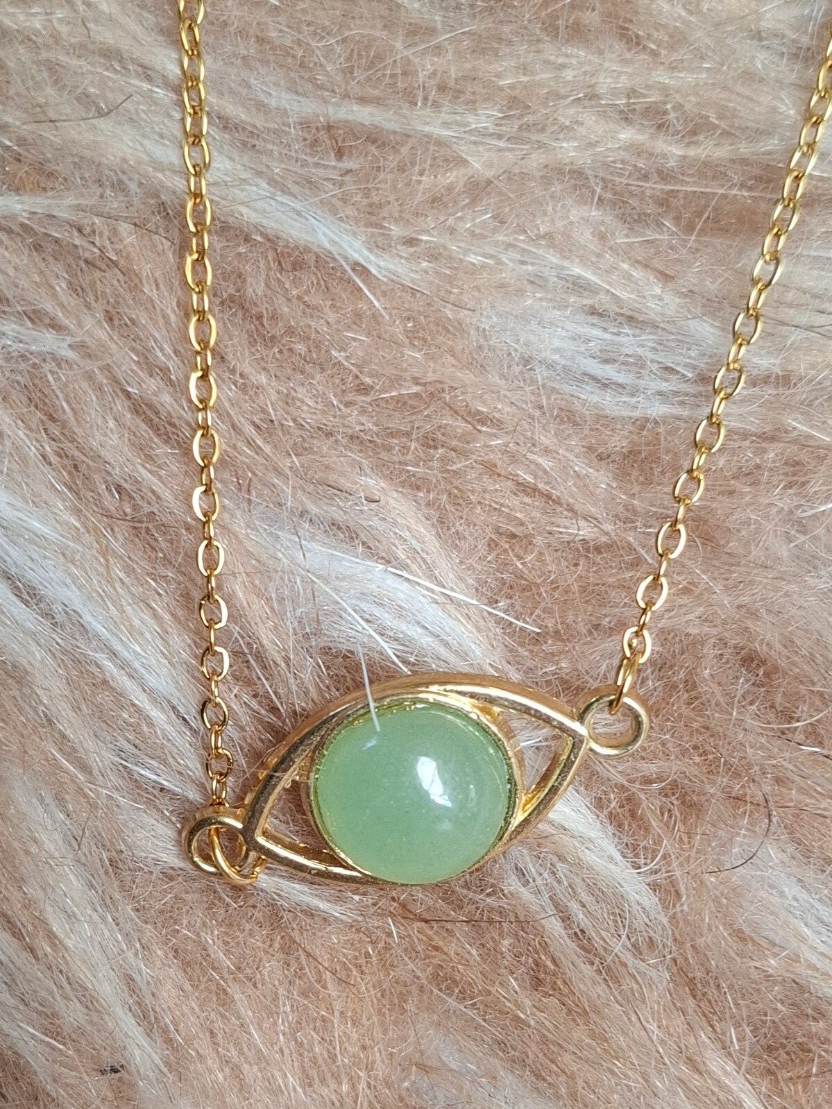 Aventurijn ketting goudkleurig
