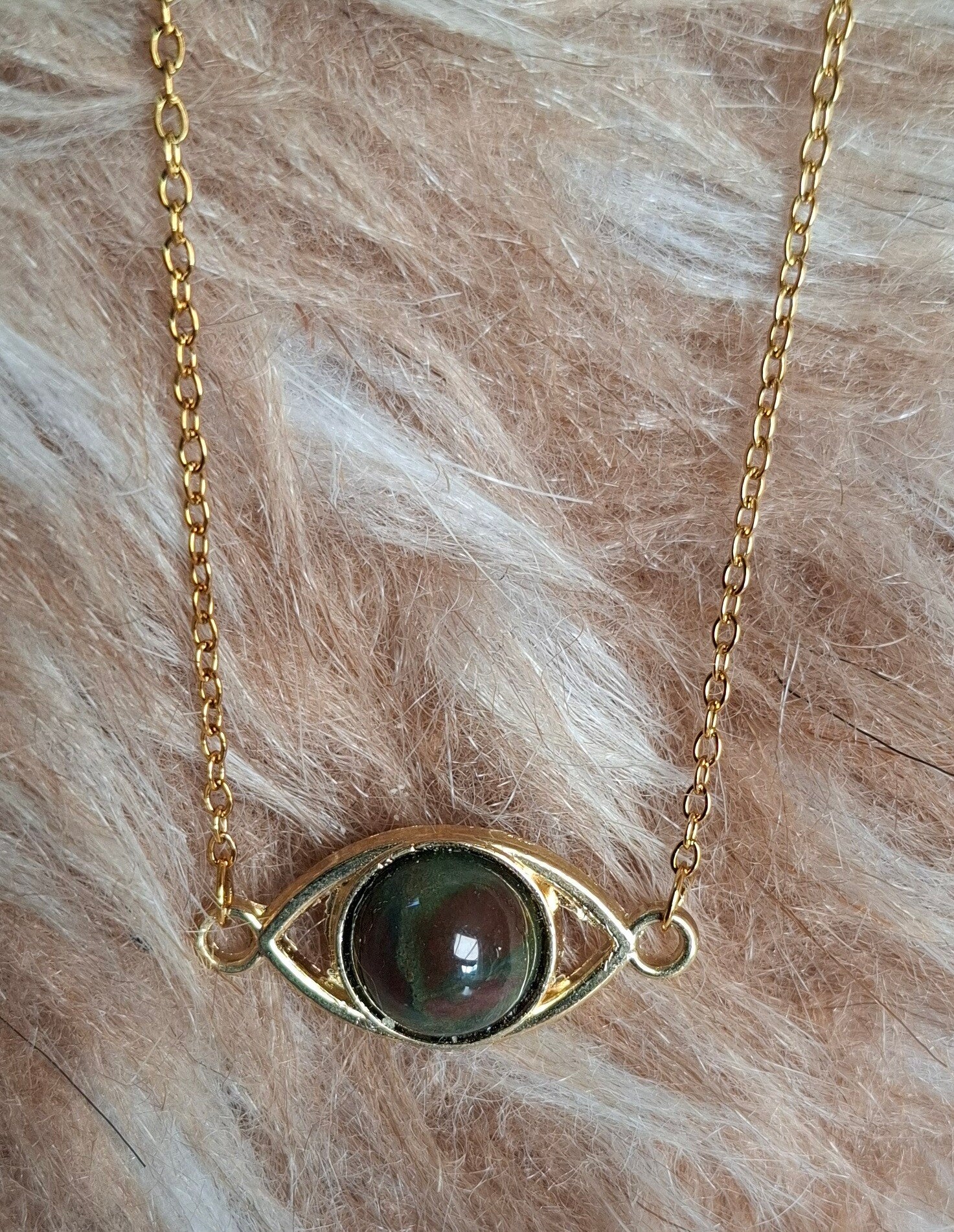 Indian agaat ketting goudkleurig