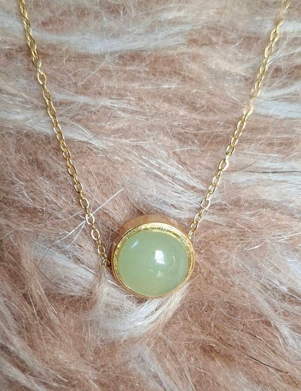 Aventurijn ketting goudkleurig