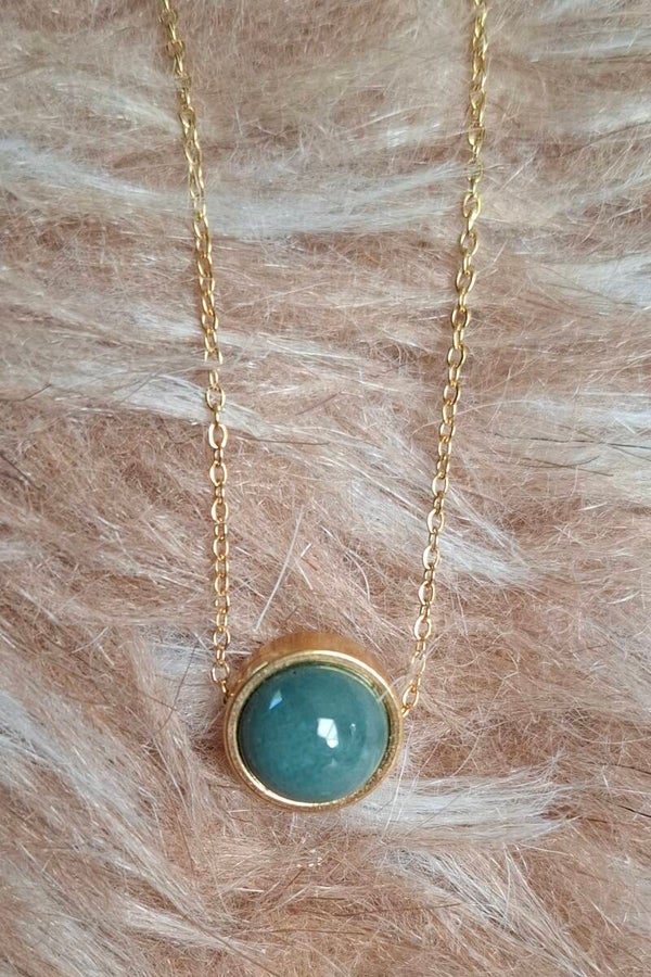Indian agaat ketting goudkleurig