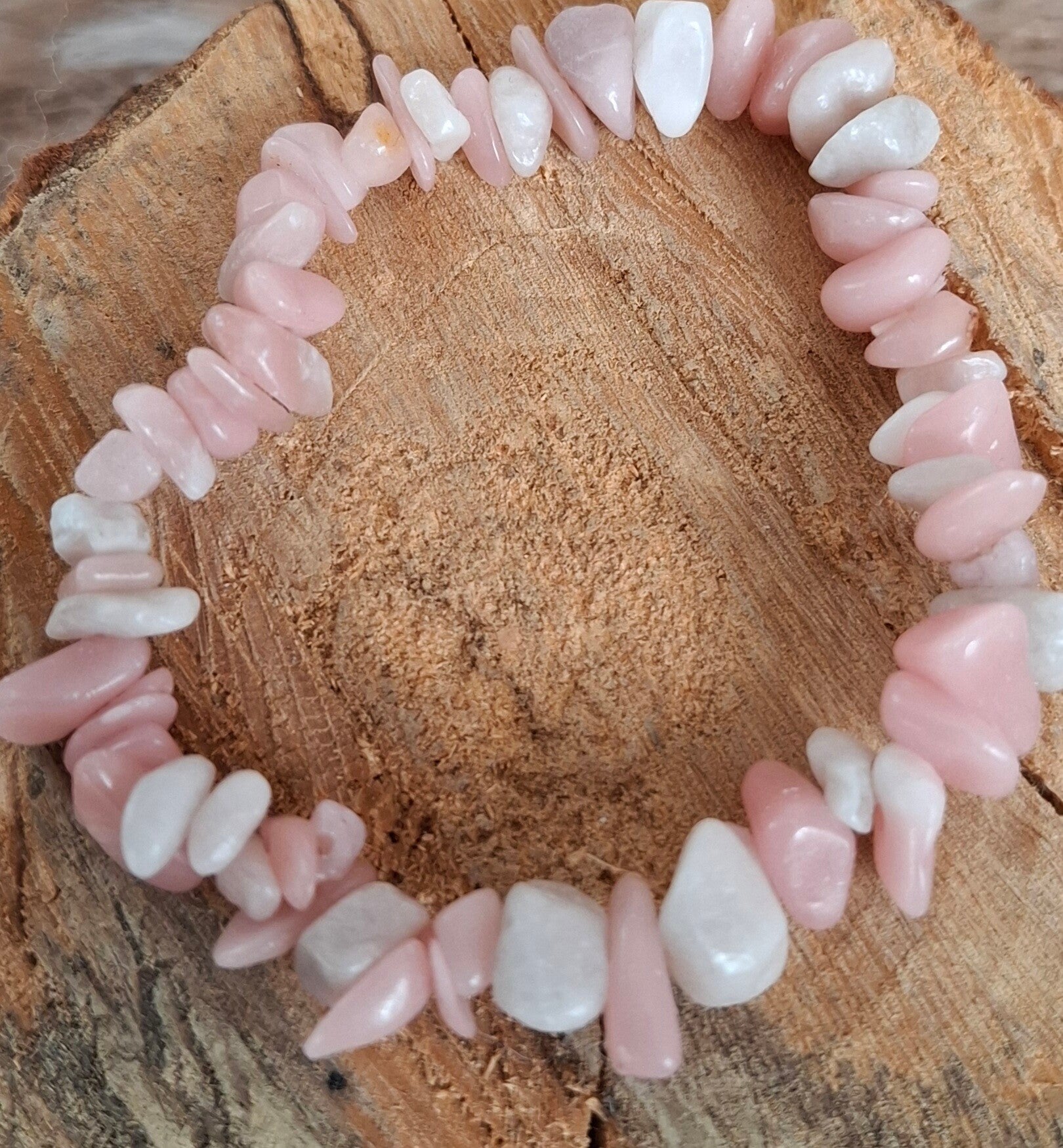 Splitarmband roze opaal