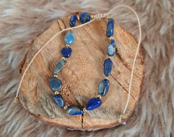 Lapis lazuli nugget armband