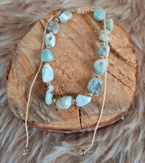 Larimar nugget armband