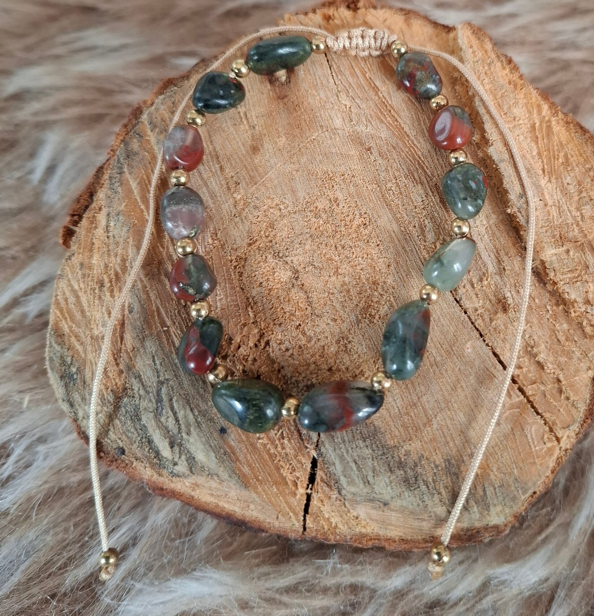 Drakenbloed jaspis nugget armband