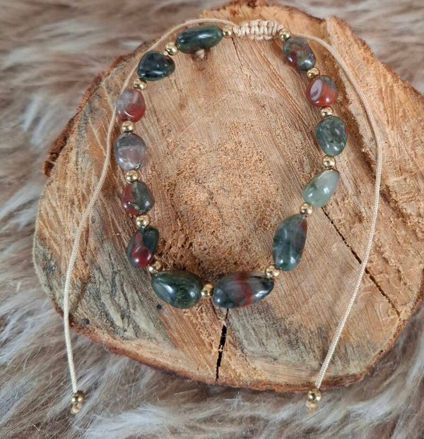 Drakenbloed jaspis nugget armband