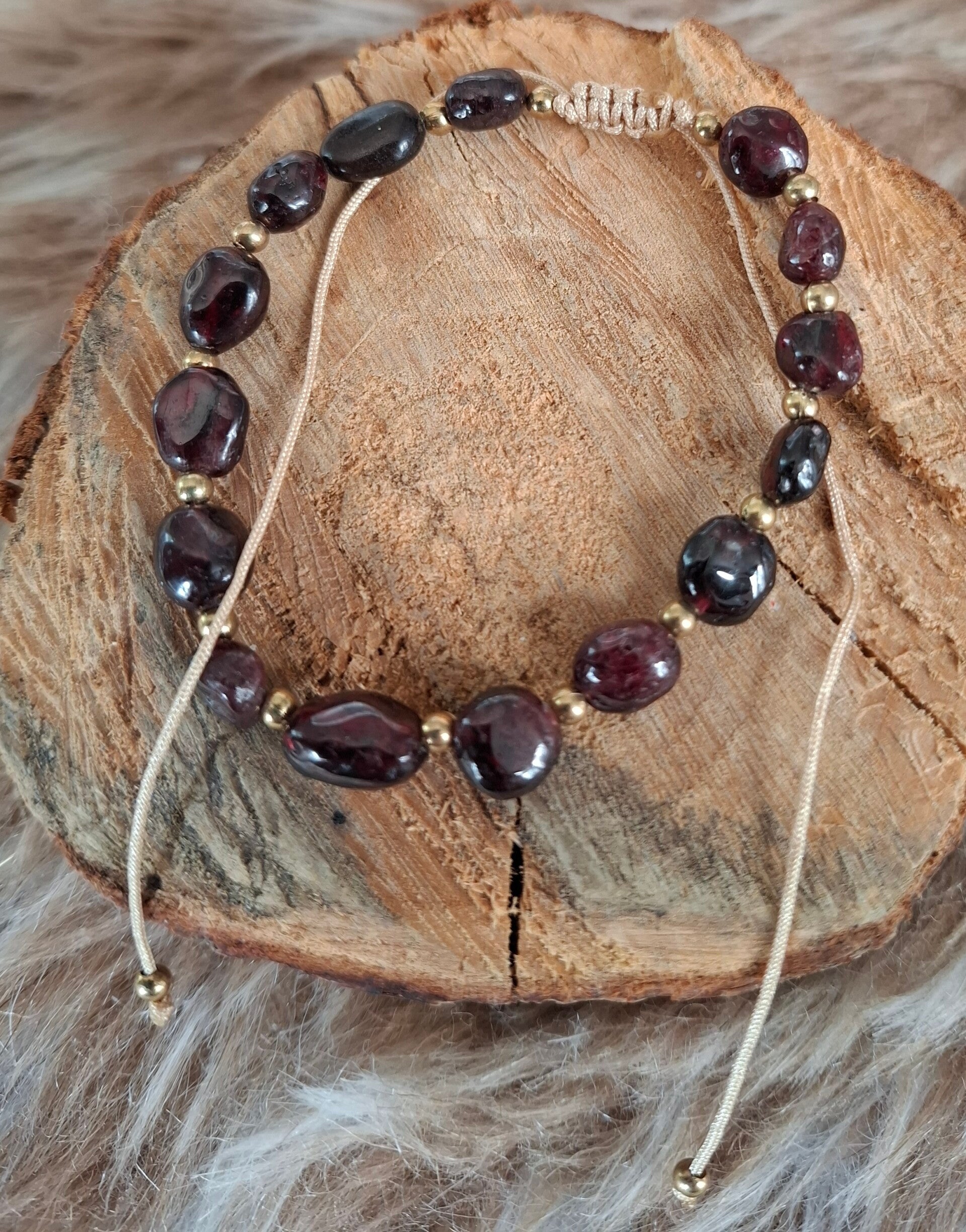 Granaat nugget armband