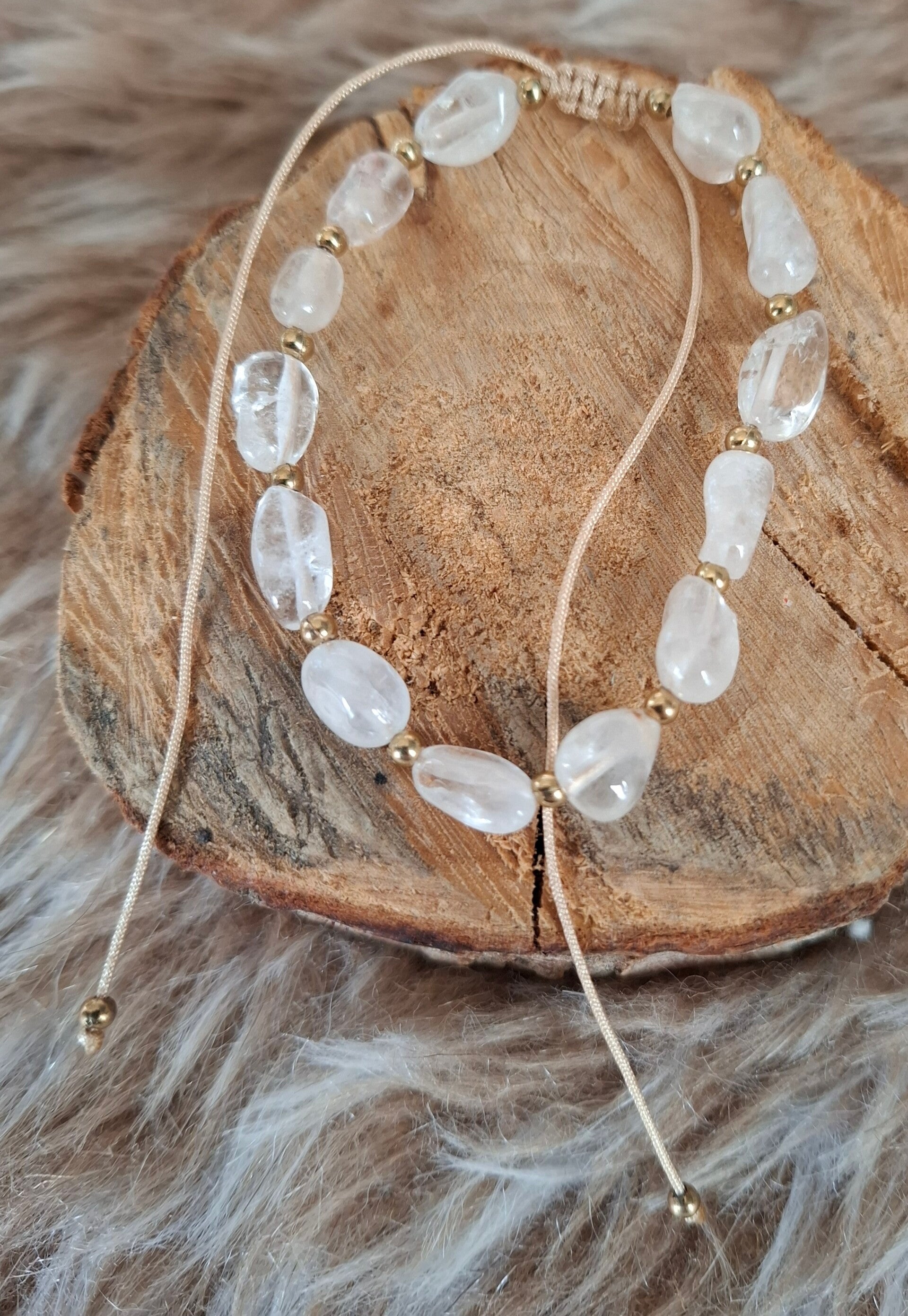Bergkristal nugget armband