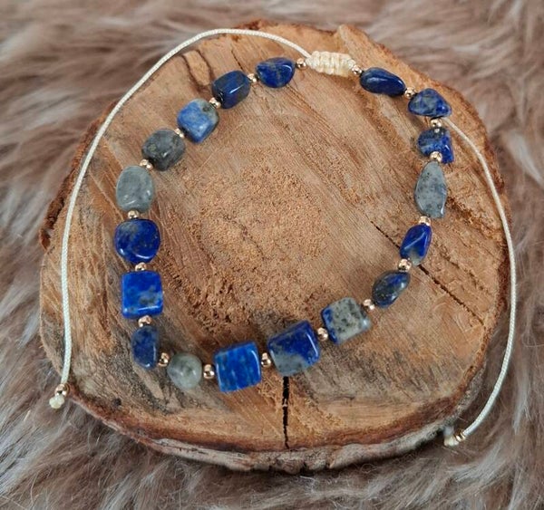 Lapis lazuli nugget armband
