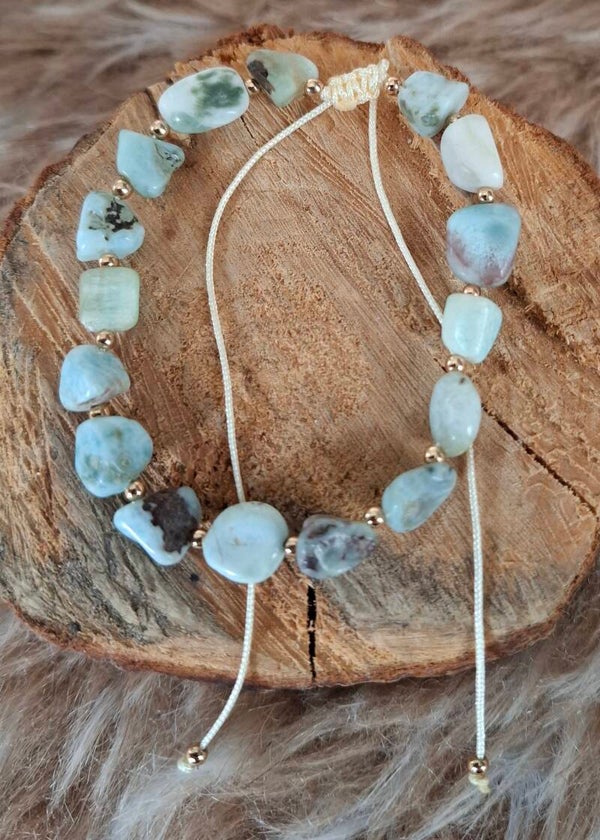 Larimar nugget armband