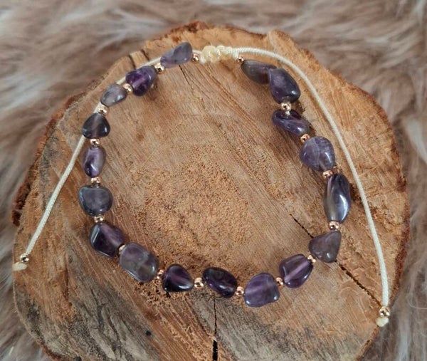 Amethist nugget armband