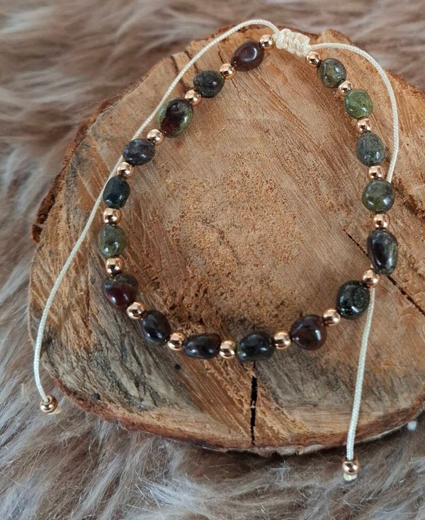 Drakenbloed jaspis nugget armband
