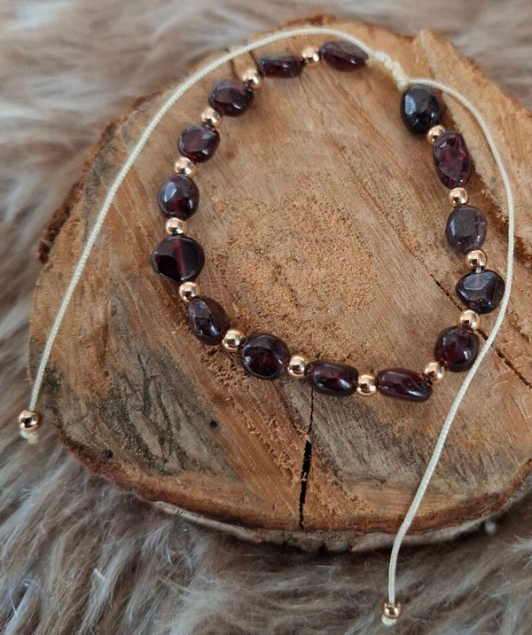 Granaat nugget armband