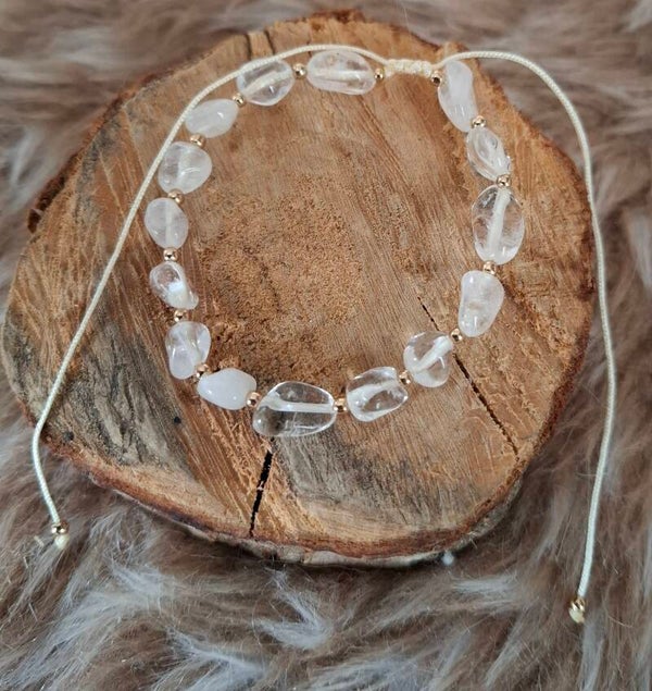 Bergkristal nugget armband