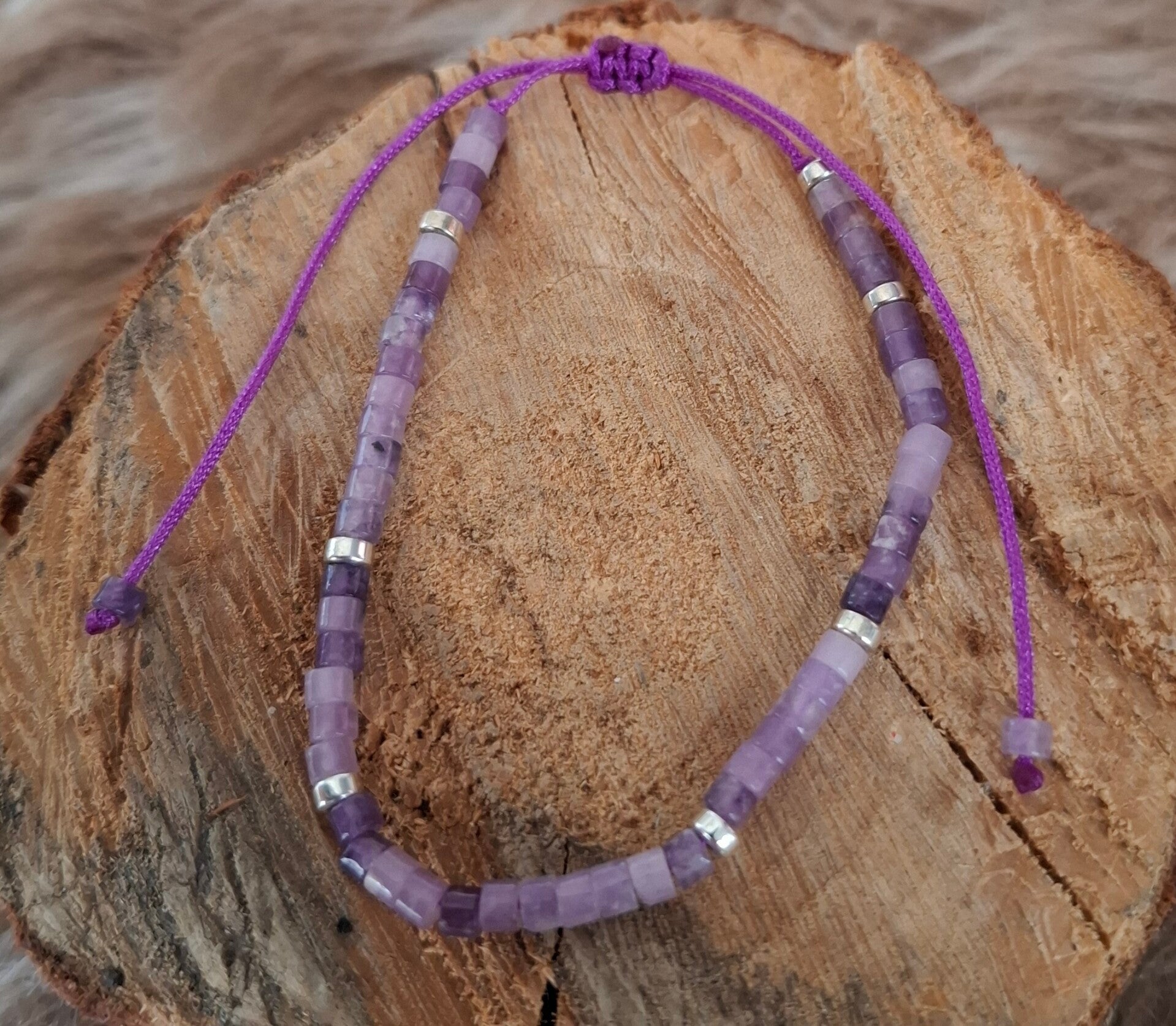 Amethist verstelbare armband