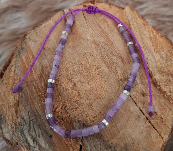 Amethist verstelbare armband