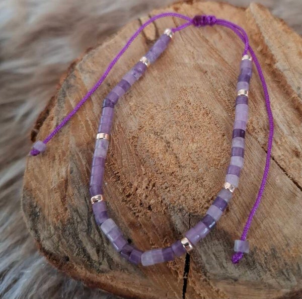 Amethist verstelbare armband