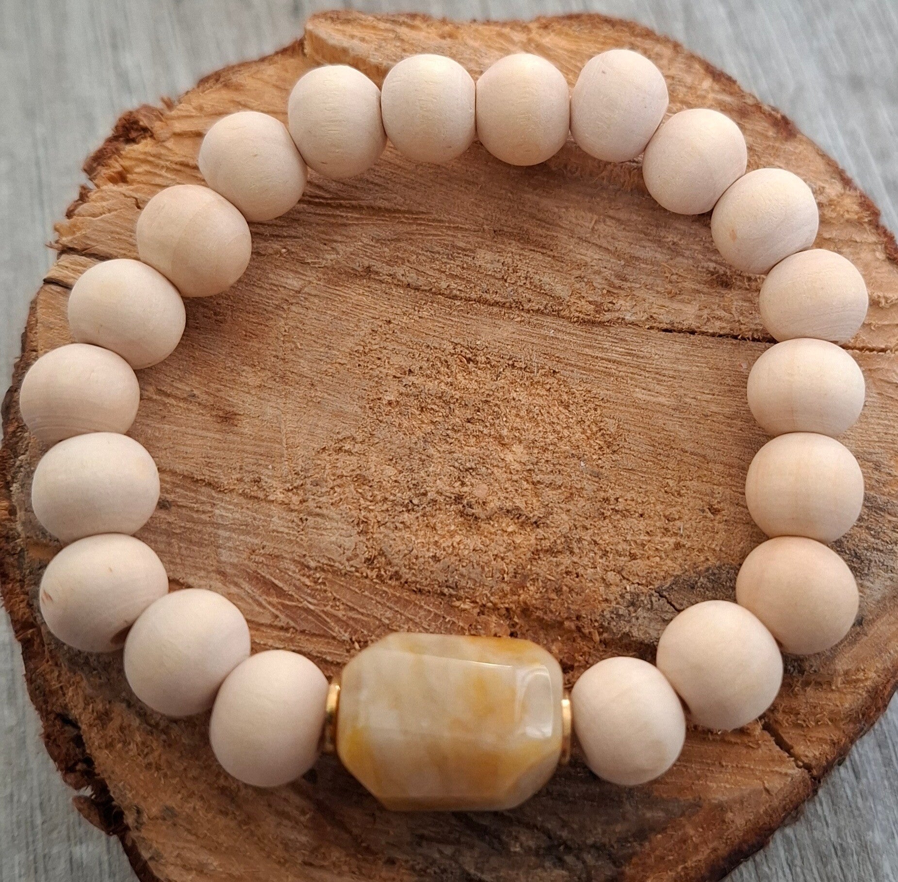 Gele jaspis armband