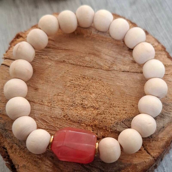 Watermeloen Kwarts armband