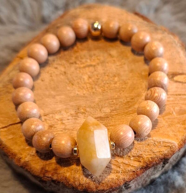 Gele calciet armband
