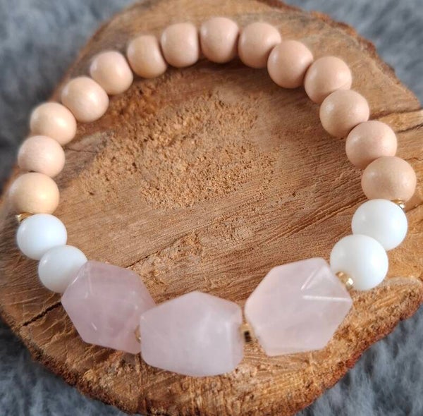 Rozenkwarts armband