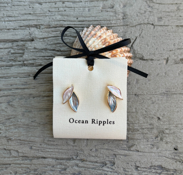 14ct Gold Plated Oil Drip Leaf Earrings