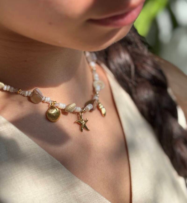 18ct Gold Plated Shell Necklace