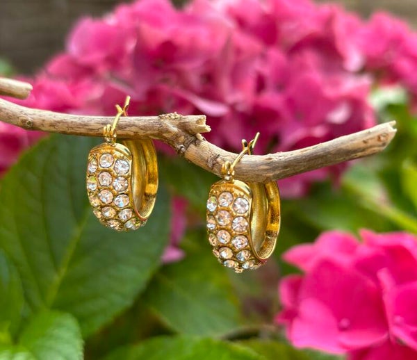 18ct Gold Plated Cubic Zirconia Hoop