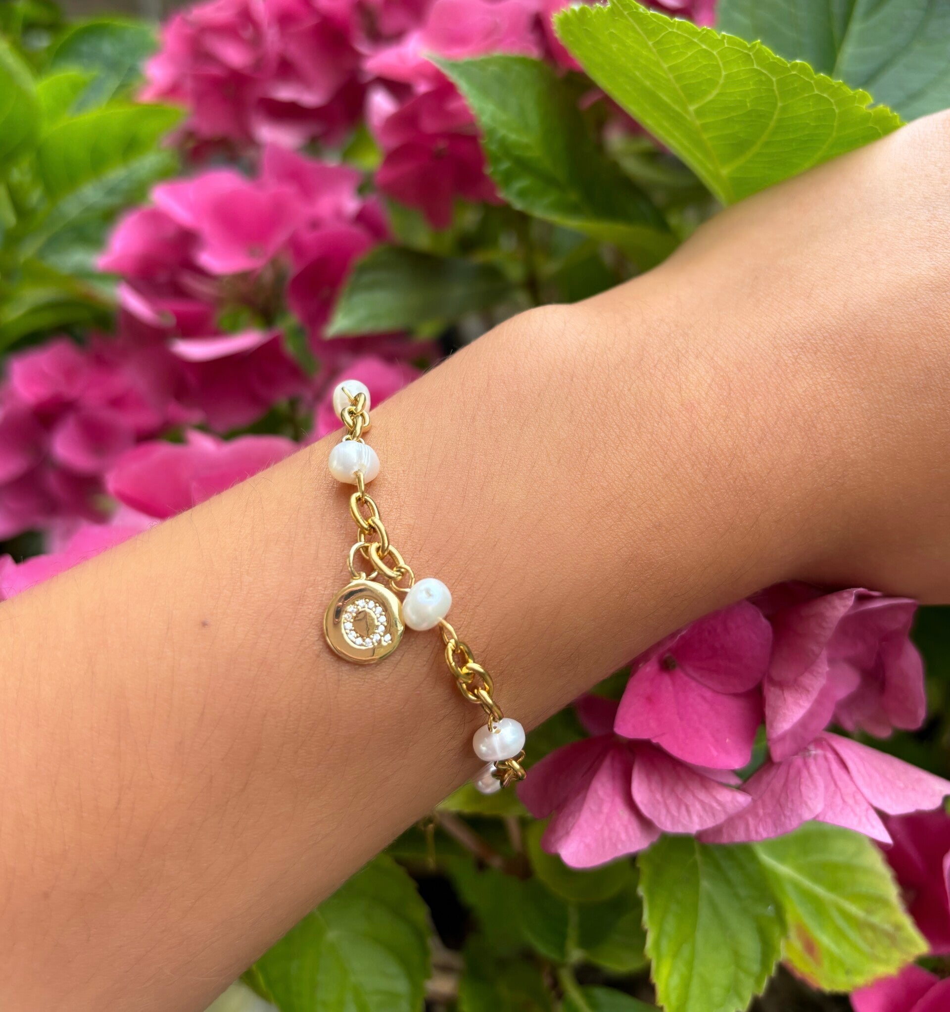 Personalised Initial & Fresh Water Pearl Bracelet