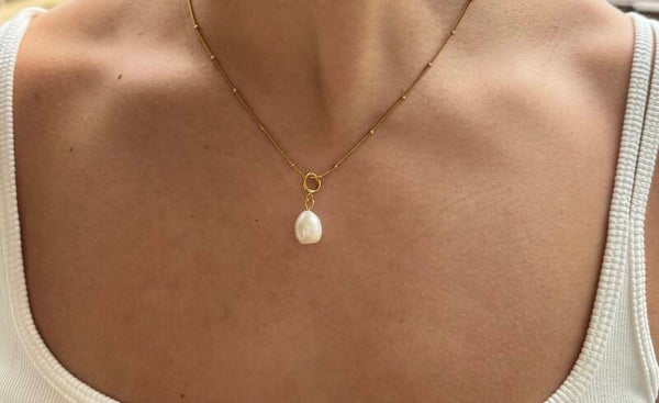 18ct Gold Plated Fresh Water Pearl Pendant Necklace