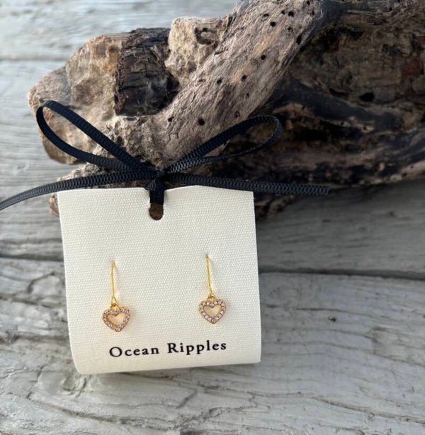 14ct Gold Plated Hollow Heart Earrings