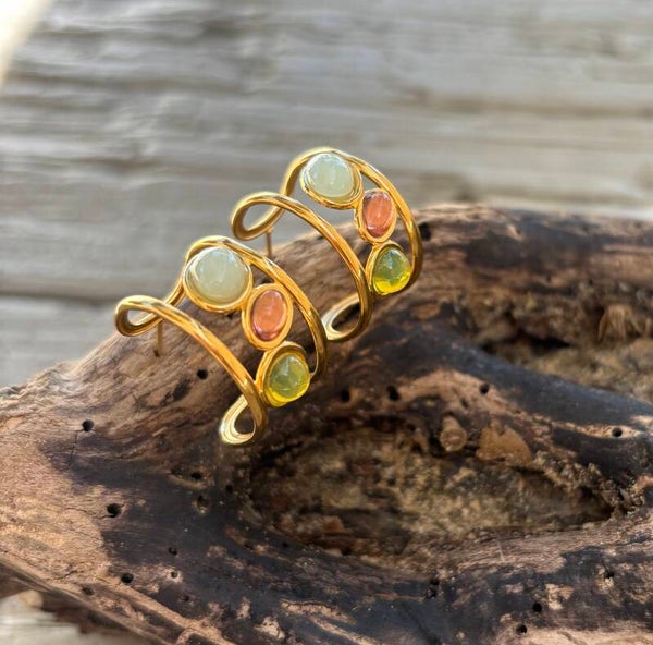 18ct Gold Plated Glass Cradle Earrings