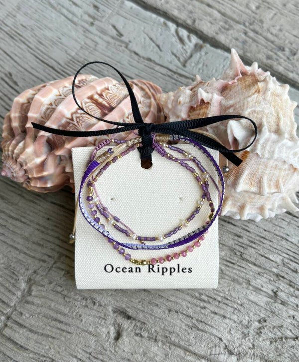 Japanese Miyuki Bracelet Set of 3 Purple
