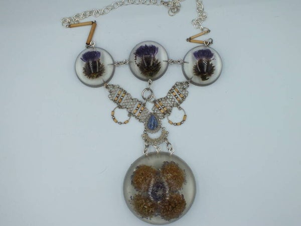 Flower Necklace - thistle
