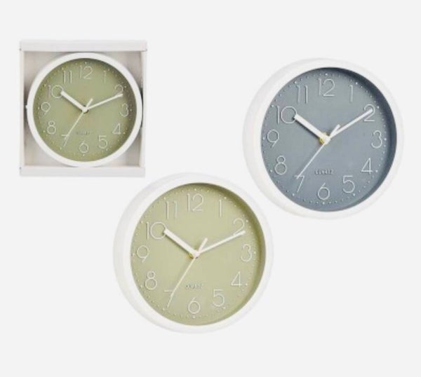 RELOJ REDONDO 20 cm GRIS / VERDE