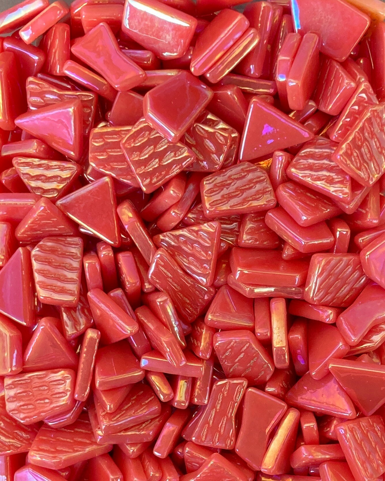 Snippets glasmozaïek Watermelon Iridised 100 gram