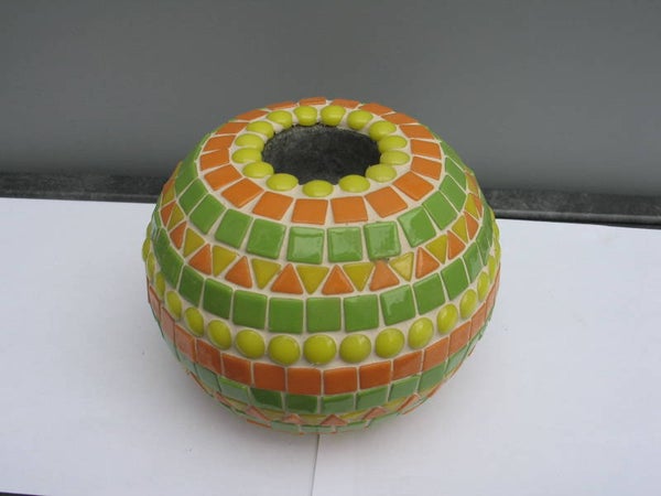 Waxine bol groen, geel en oranje