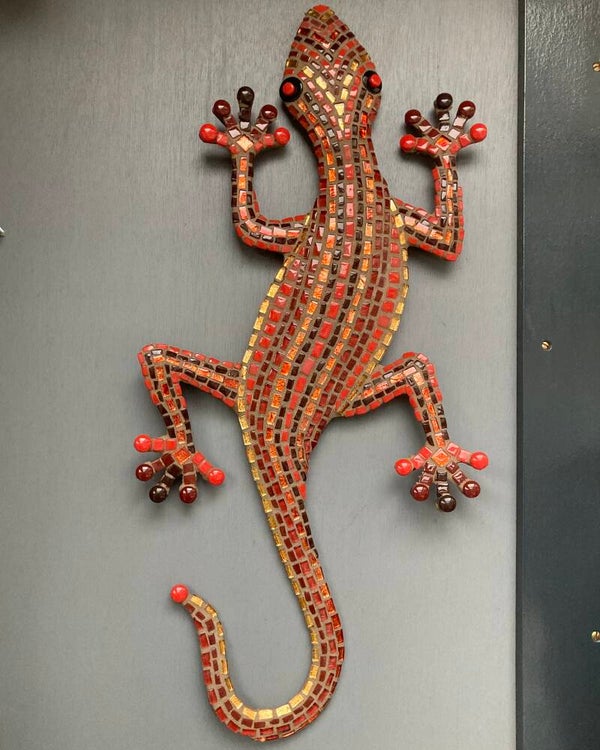 Vuur gecko 50 cm ( u heeft wel een mozaïektang nodig )